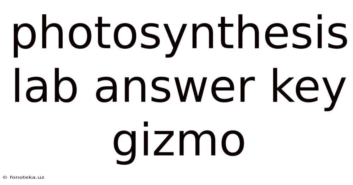 Photosynthesis Lab Answer Key Gizmo