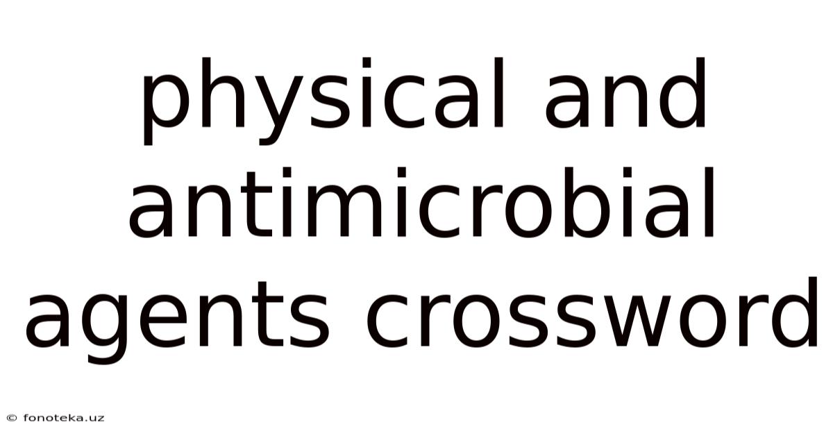 Physical And Antimicrobial Agents Crossword