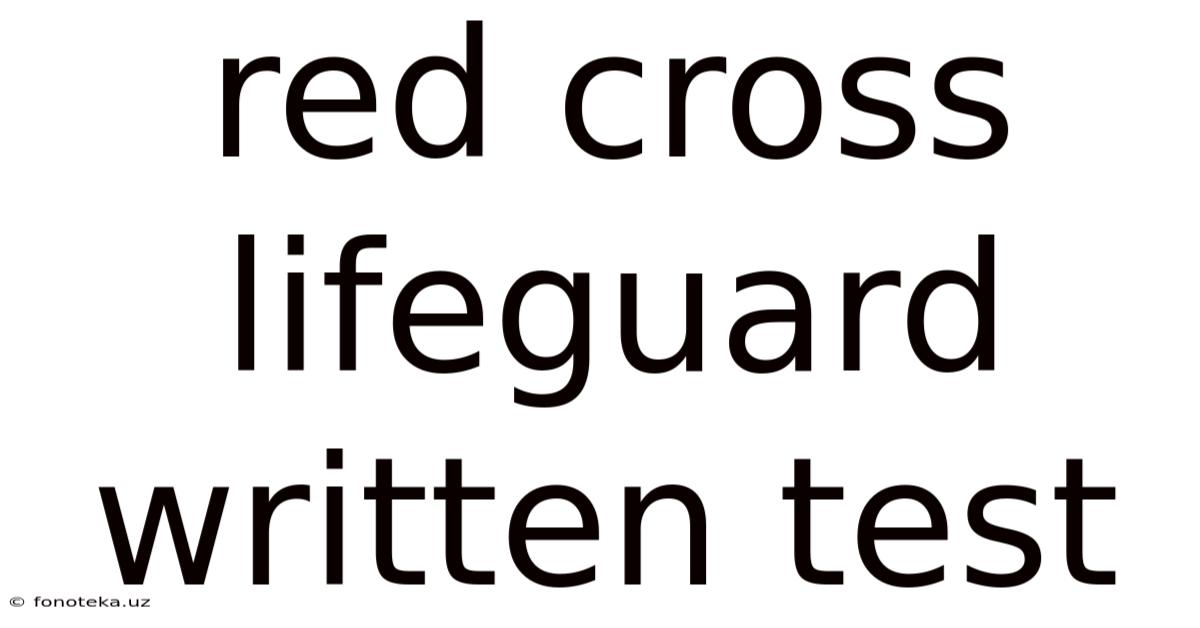 Red Cross Lifeguard Written Test