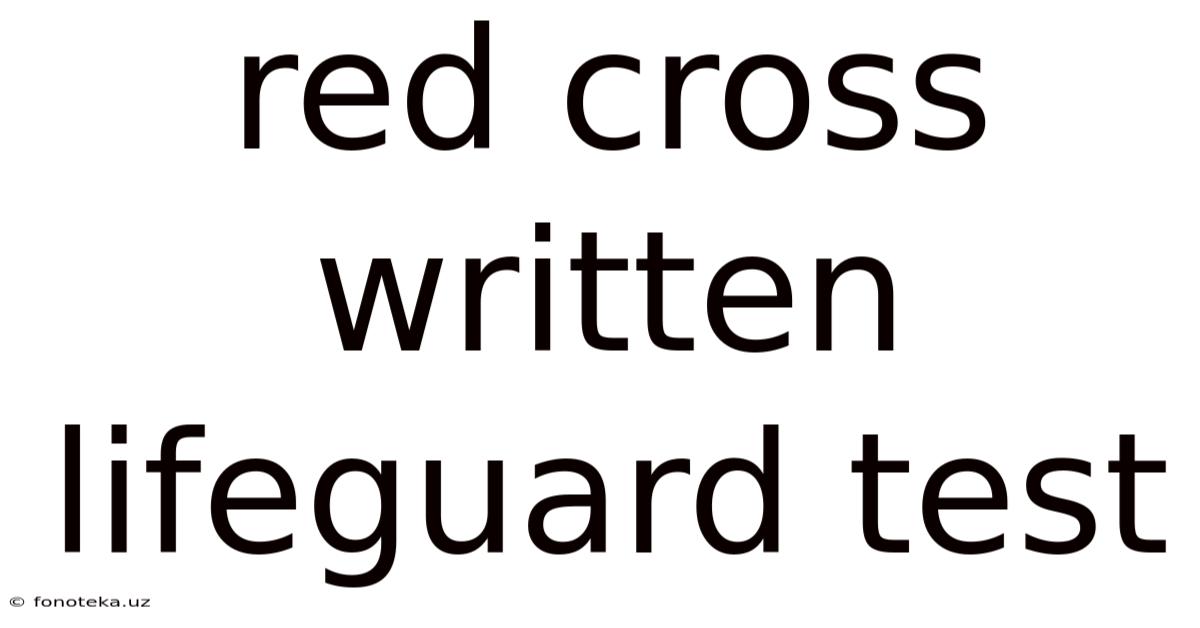 Red Cross Written Lifeguard Test