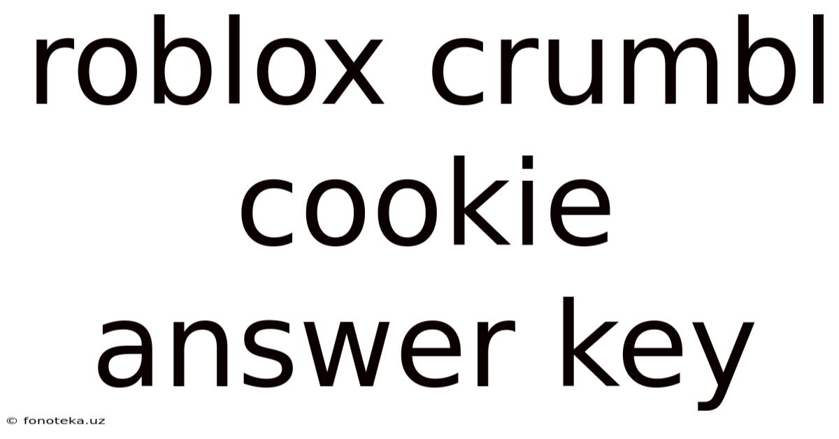 Roblox Crumbl Cookie Answer Key