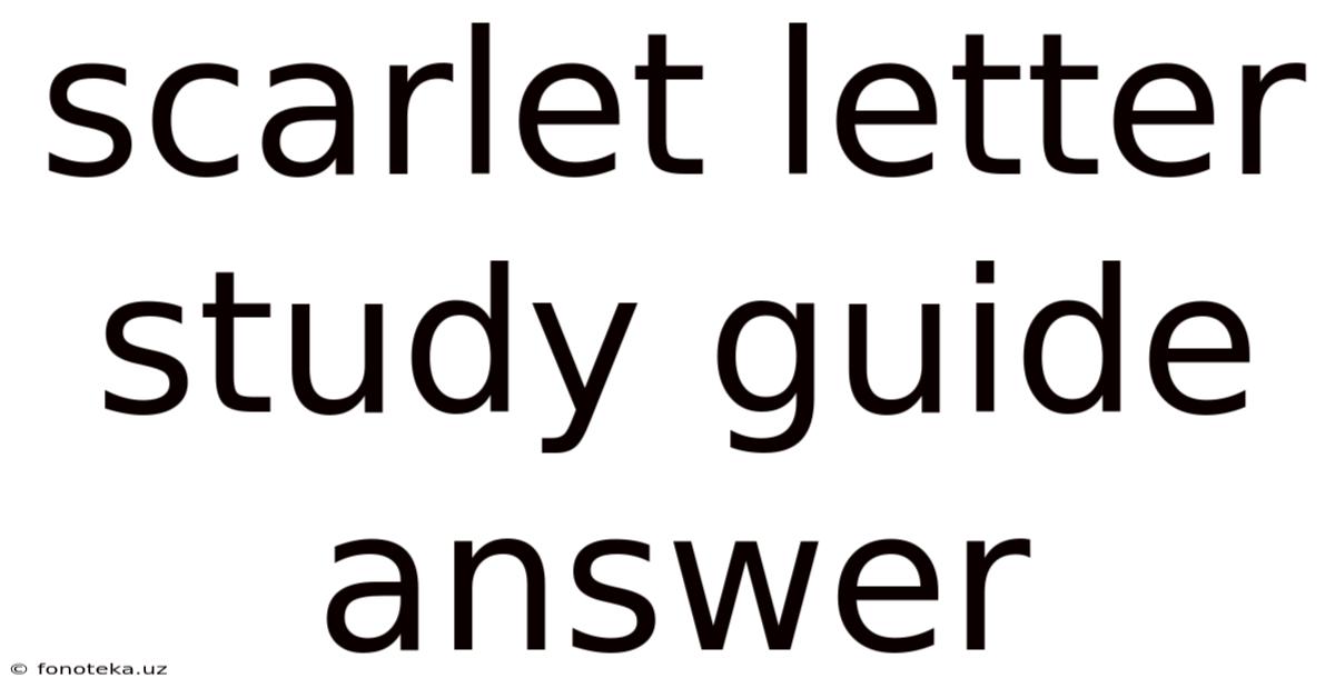 Scarlet Letter Study Guide Answer