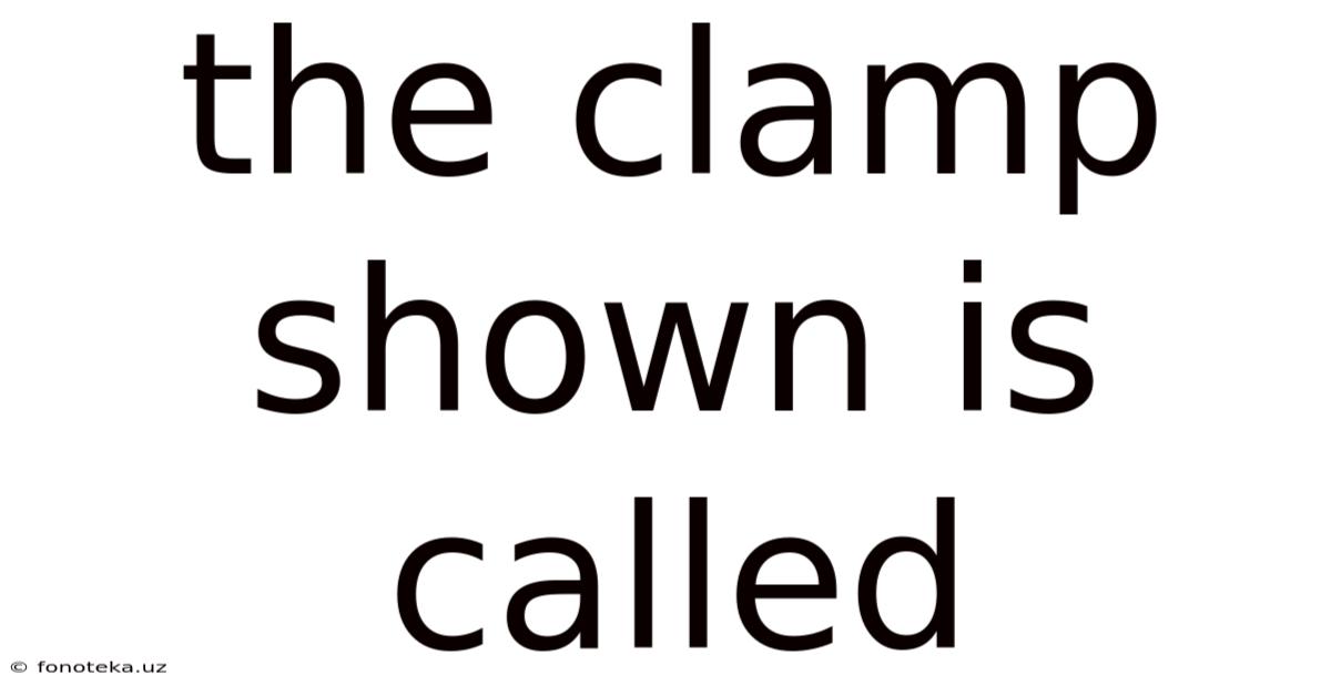 The Clamp Shown Is Called