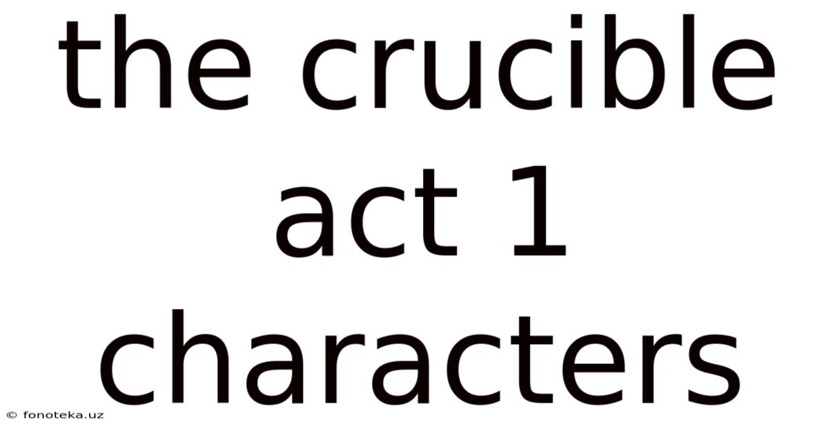The Crucible Act 1 Characters