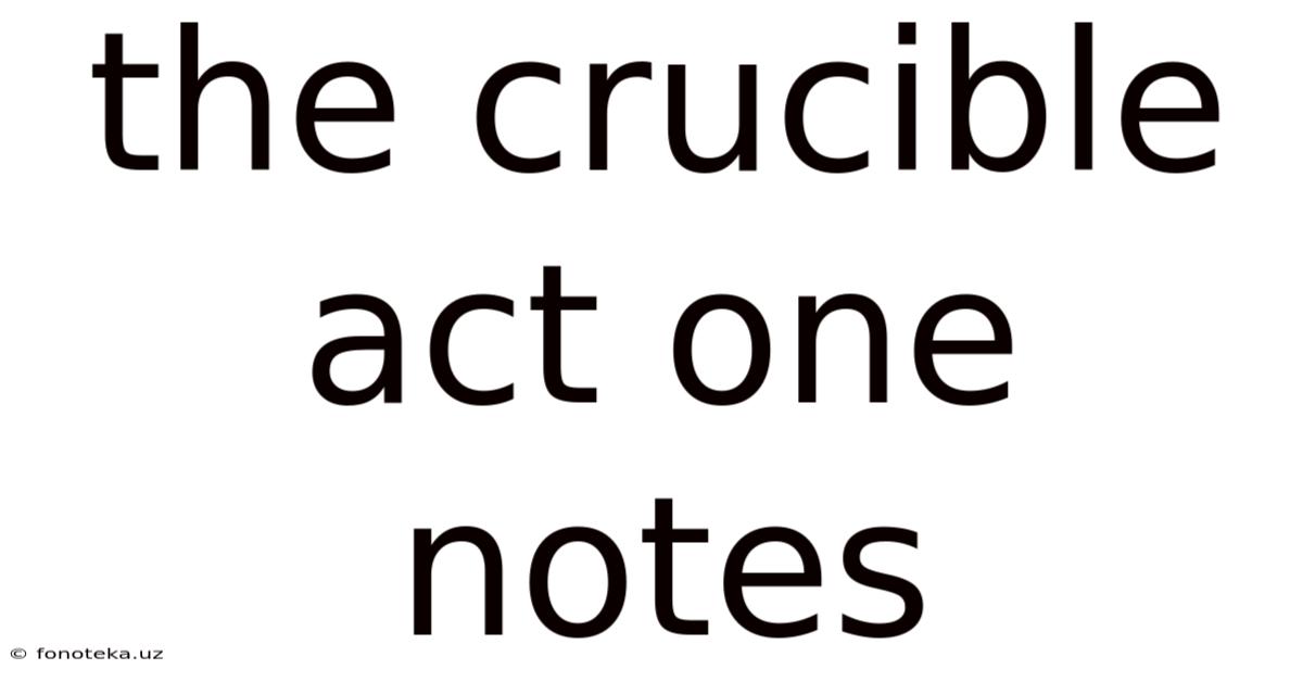 The Crucible Act One Notes