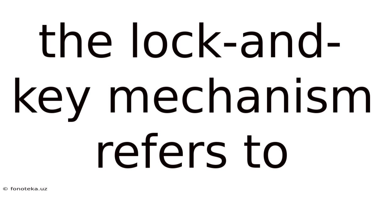 The Lock-and-key Mechanism Refers To