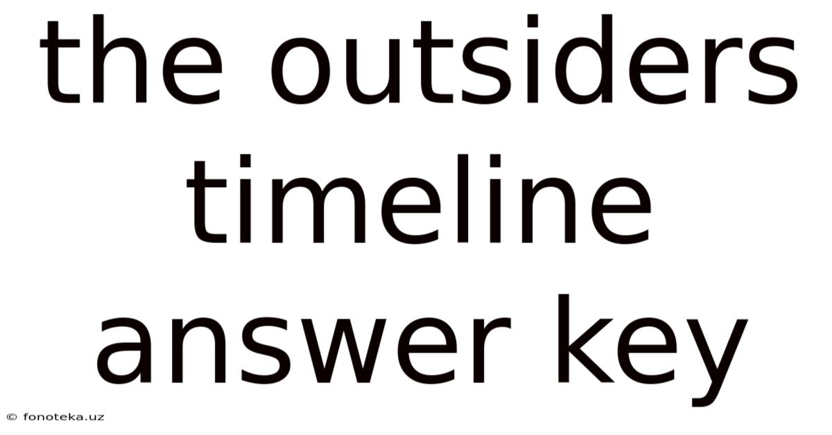 The Outsiders Timeline Answer Key