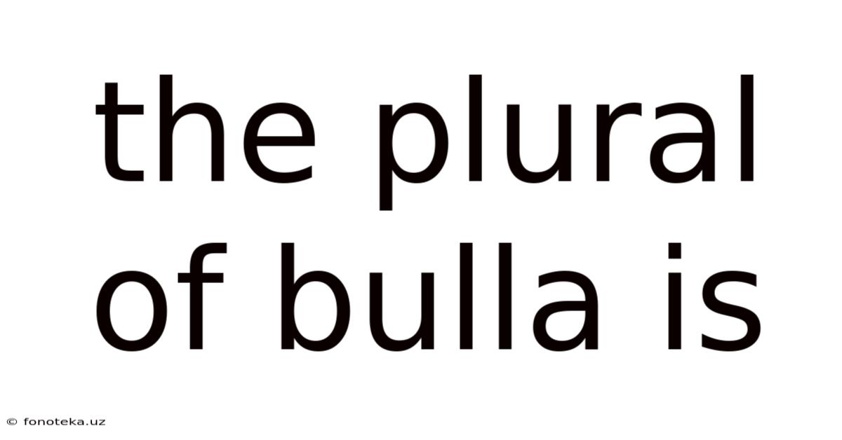 The Plural Of Bulla Is