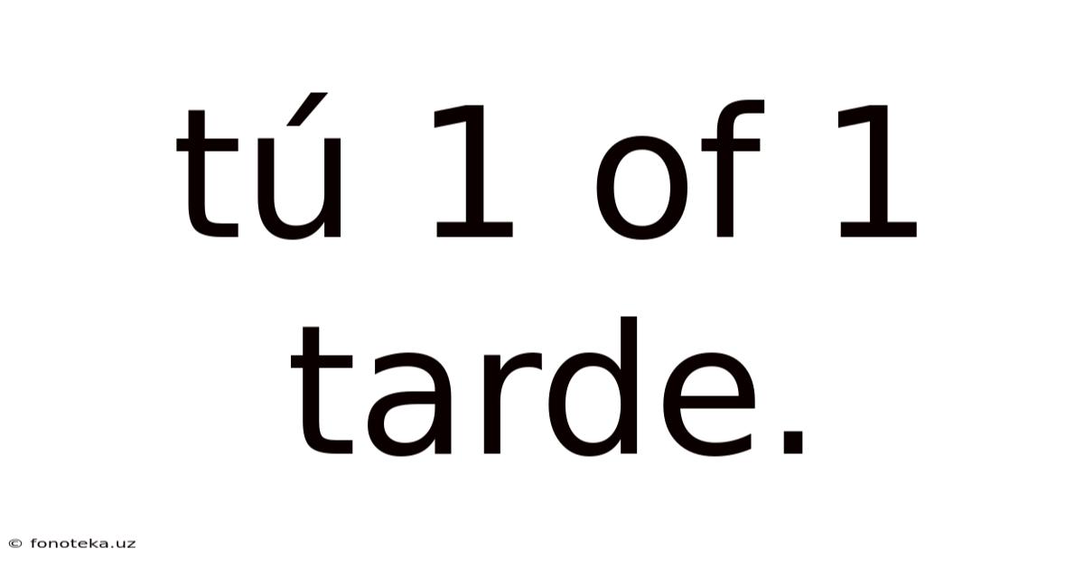 Tú 1 Of 1 Tarde.