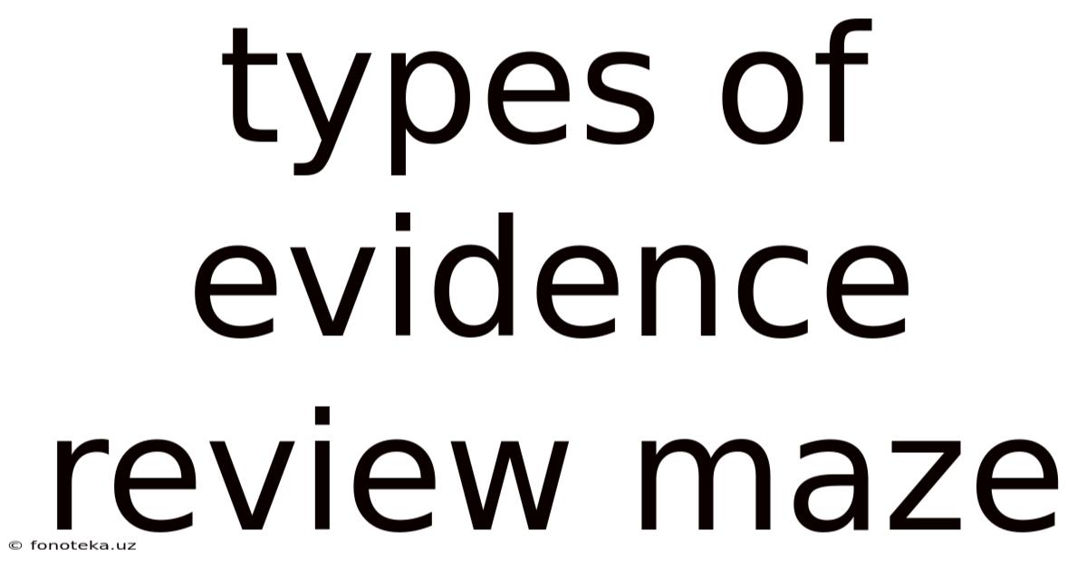 Types Of Evidence Review Maze