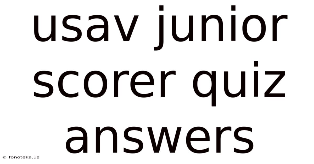 Usav Junior Scorer Quiz Answers