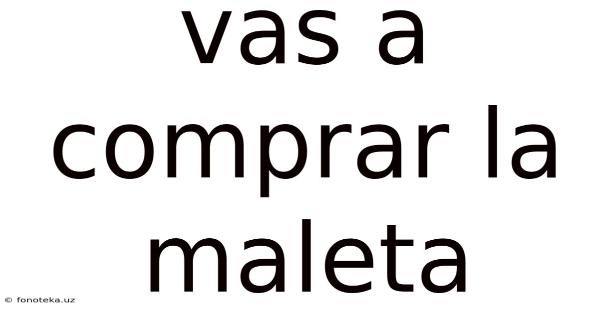 Vas A Comprar La Maleta