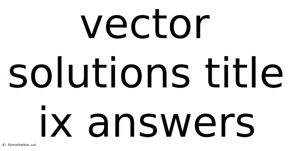 Vector Solutions Title Ix Answers