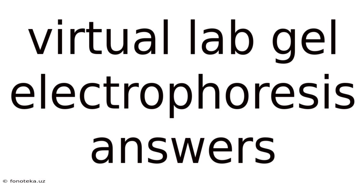 Virtual Lab Gel Electrophoresis Answers