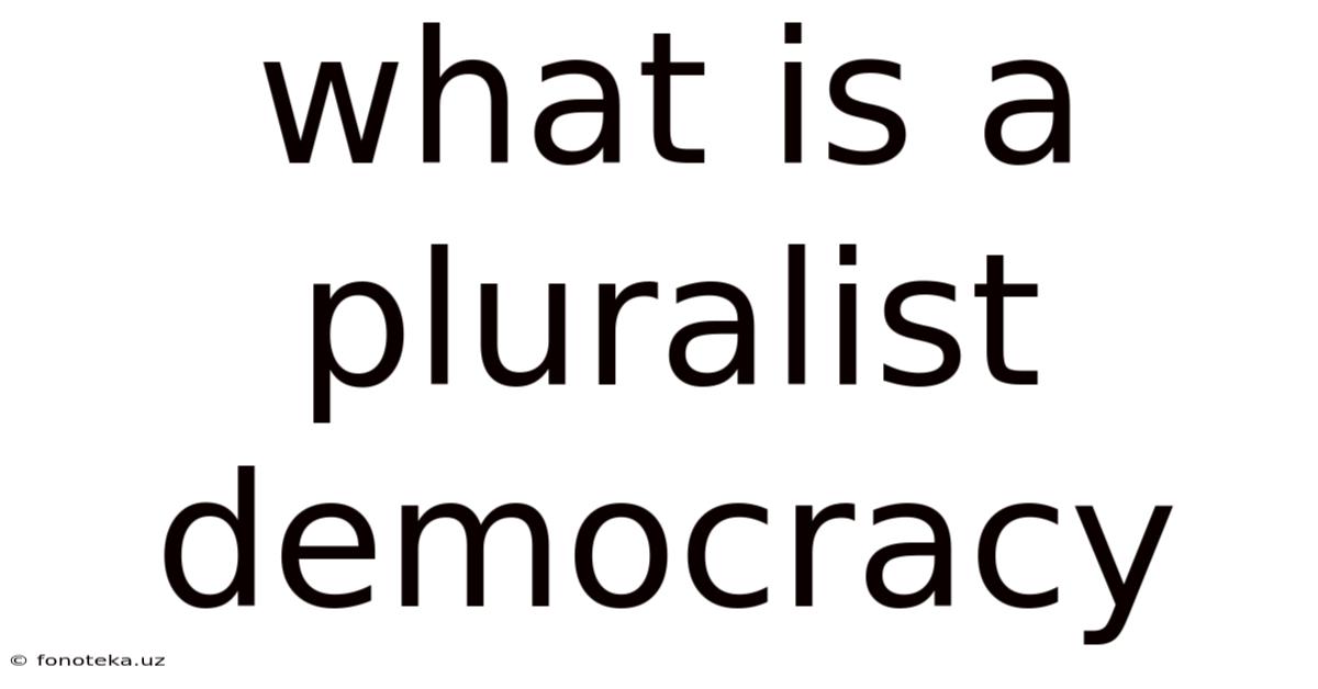 What Is A Pluralist Democracy