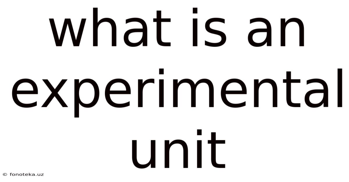 What Is An Experimental Unit