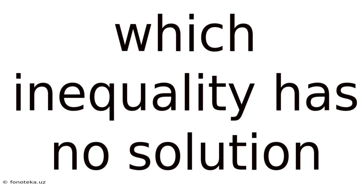 Which Inequality Has No Solution