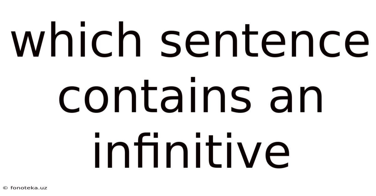 Which Sentence Contains An Infinitive