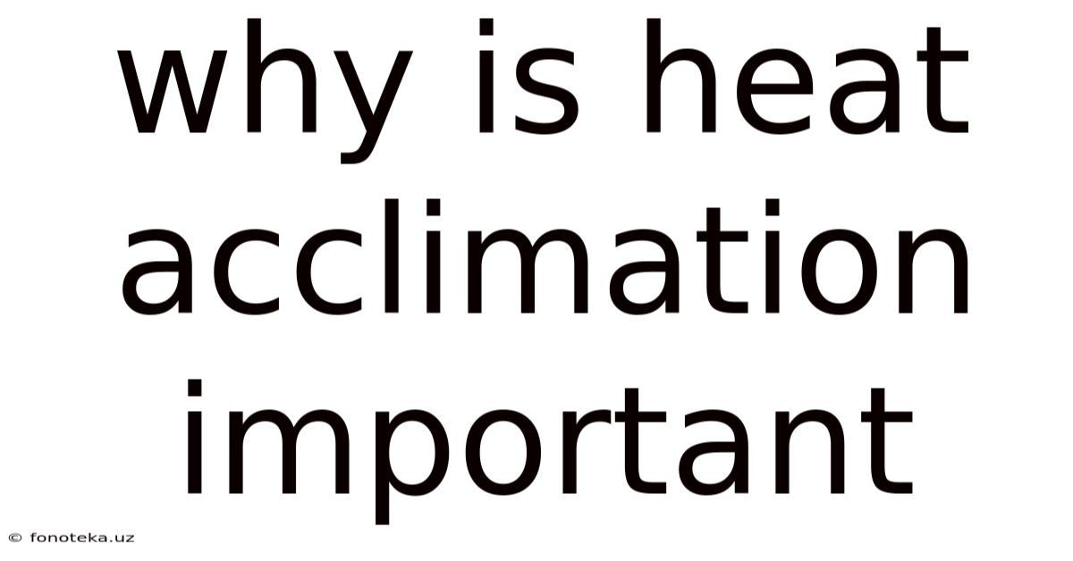 Why Is Heat Acclimation Important
